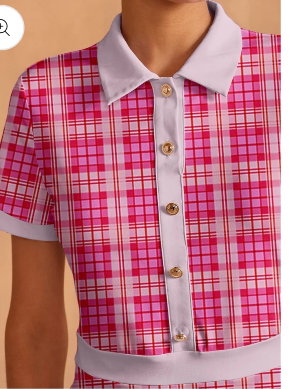 NWT Acegolfs Pink White Not So Classic Short Sleeve A-Line Dress Size XXL - Picture 3 of 7